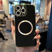 Chapado de lujo para funda magnética para iPhone 16 15 14 13 12 11 Pro 15ProMax funda protectora de silicona - details 1
