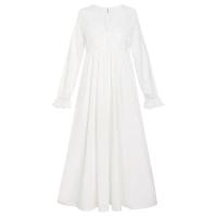 Camisones Vintage de algodón con volantes y encaje con cuello en V para mujer, camisón de manga larga, vestido de noche victoriano romántico de princesa, ropa de dormir - details 14