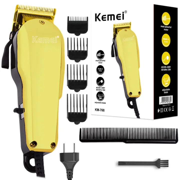 Máquina de cortar pelo profesional Kemei original ajustable 12W potente para hombres con cable 220-240V máquina de taperos peluquería pequeña appliances - 1