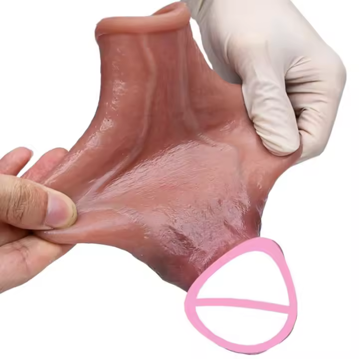 Empaque privado Sexy 4 estilos Funda suave realista para agrandar el pene Crecimiento grande Pene de silicona real Hombre Retraso de la eyaculación Condón extensible Juguete sexual - 1