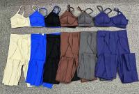 Ropa deportiva de gimnasio reforzada para mujer, traje de yoga de entrenamiento para mujer, ropa deportiva gris café 2024 - details 1