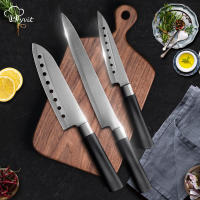 Cuchillo de cocina japonés Santoku, utensilio de acero inoxidable para tallar, Santoku - details 0