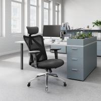 Silla de Oficina ergonómica, Silla giratoria de Malla Transpirable, con Ruedas silenciosas Antideslizantes, Soporte Lumbar Ajustable, reposacabezas y reposabrazos, Carga máxima 150 kg - details 1