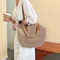 Bolso de Playa de Paja Hecho a Mano Estilo Bohemio Vintage Gran Capacidad Informal para Vacaciones - details 1