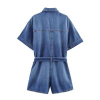 2025 Manga Corta con Solapa, Nuevo Verano, Casual y Versátil Denim para Mujeres - details 2