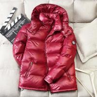 Chaqueta acolchada con capucha para hombre, abrigo corto de plumas de pato, informal, brillante, impermeable, Invierno - details 9