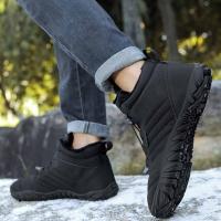 Zapatos descalzos con punta ancha para mujer y hombre, calzado minimalista forrado de piel, suela cero caída, botas de nieve cálidas para caminar al aire libre, Invierno - details 12