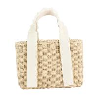 Handwoven Bag Fashionable Lightweight Top Handle Trendy Women's Handbag Woven Tote Bag for Shopping Camping Casual Beach Girls