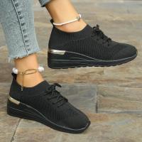Zapatillas de deporte informales para mujer, zapatos de malla transpirables con cordones, Tenis de plataforma para caminar y correr, moda de verano - details 3