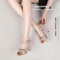 Zapatos de baile de salón con diamantes de imitación para mujer, zapatos de baile latino para niñas, zapatos de fiesta de suela suave para interiores - details 0