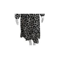 Vestido irregular de punto con tirantes de cintura alta y gasa con cuello en V y estampado de leopardo - details 31