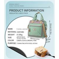 Bolsa de tela impermeable de nailon portátil de gran capacidad bolsa de almuerzo de hilo de bordado para mujer bolsa de hielo bolsa de picnic para salir - details 11