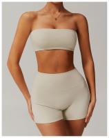 Pantalones cortos de Yoga de cintura alta afilados para mujer, pantalones cortos deportivos ajustados de secado rápido con realce de melocotón para correr y Fitness - details 2