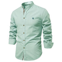 Primavera y verano nuevas camisas de negocios de moda para hombres camisas de manga larga de color sólido de moda japonesa casual de algodón y lino para hombres en hermosos tamaños - details 6