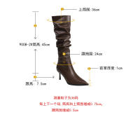 Nuevas botas de tacón fino para hombre pequeño pero botas de moda hasta la rodilla botas de mujer - details 4