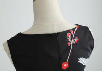 Floral print summer women  vintage elegant swing party a line dress - details 20