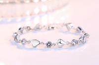 Pulsera de Plata Esterlina 925 Diseño Simple de Corazón de Zirconia Cúbica de Alta Calidad - details 2