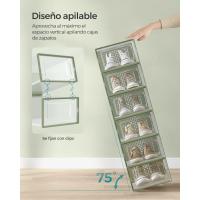 Cajas de Zapatos de Plástico Juego de 18 Organizadores Plegable, Apilable, Transparente, Blanco - details 45