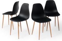 Juego de 4 sillas giratorias de ante para comedor con asiento acolchado, sillas de diseño para salón o cocina, con patas de metal negro, marrón - details 52