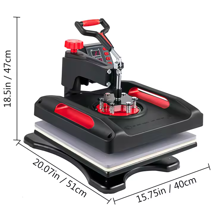 SucceBuy Máquina de prensado en caliente, impresión de camisetas con calefacción de doble tubo para camisetas, gorras y tazas - 1