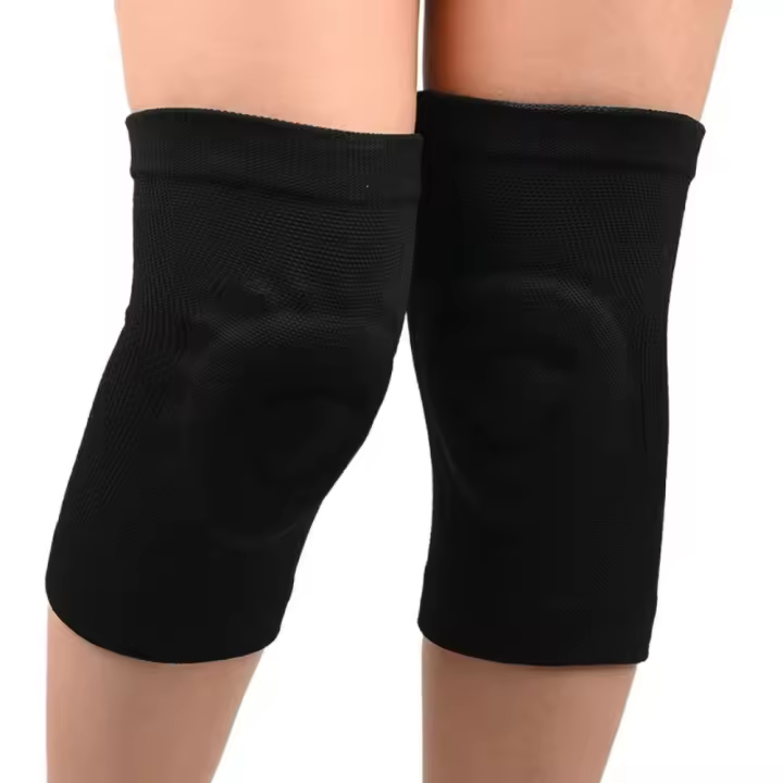 1 par de rodilleras ultrafinas, rodilleras de silicona de compresión elástica, rodilleras deportivas transpirables con absorción de sudor, voleibol - 1