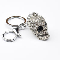 Llavero De Moda Con Inserción De Zirconio Cabeza De Calavera Plata Para Llaveros Joyería Bolso Coche Regalo Unisex - details 7