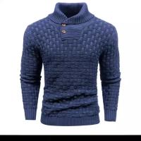 Jersey masculino a cuadros de manga larga de punto Top moda calle calidez al aire libre prendas de punto Otoño Invierno Otoño Invierno suéter con cuello redondo - details 6