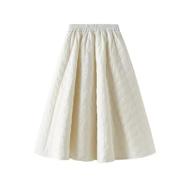 Media falda de cintura elástica para mujer, retro, elegante, nuevo otoño - 1