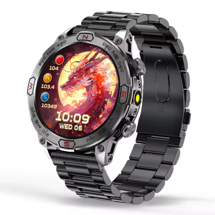 Nuevo Reloj Inteligente Militar para Exteriores, para Hombres Watch,Brújula,voz IA, Llamada Bluetooth, Fitness, GPS, Pista Deportiva,Impermeabilización 1ATM,IIReloj Inteligente Para Android, , IOS, Batería súper grande de 450mah - 1