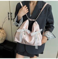 Bolso doble con lazo estilo Ballet para mujer, edición coreana, bolso de hombro individual de gran capacidad, primavera 2025 - details 11