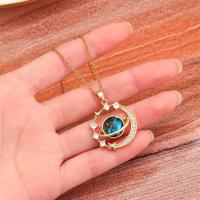 Collar de Circonio con Colgante de Luna y Planeta Joyería de Lujo para Mujer, Acero de Titanio, Mariposa, Gota de Agua, Cadena de Clavícula - details 3