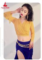 Baile de tres mujeres, blusas y faldas de gasa de manga larga, trajes de danza del vientre oriental para niñas - details 7