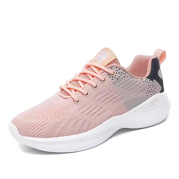 Zapatos de mujer ligeros y transpirables de verano, zapatillas para correr tejidas con mosca de suela gruesa - 1