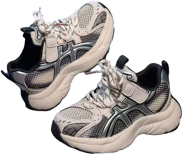 2025 primavera nueva de mediana edad y mayores de los niños de malla transpirable zapatos de papá de las niñas tendencia de los niños zapatos para correr zapatos deportivos para niños. - 1