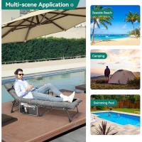 Taburete de Playa Plegable con Almohada 190x68x31cm 4 Posiciones Ajustables Carga de 300lbs - details 21