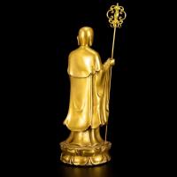 Adorno de latón pequeño que presenta bronce haciendo grandes deseos estatua de Buda de pie Ksitigarbha Bodhisattva de gran tamaño - details 1