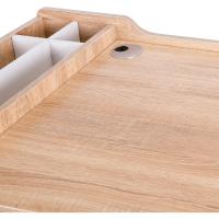 Mesa de Ordenador PC 137x55x92 cm Escritorio con Estantería de 3 Estantes 2 Cajones y Soporte para Impresora para Oficina Estudio Despacho Blanco y Roble - details 15