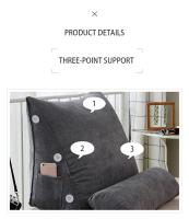 Cojín de Soporte Lumbar Triangular para Lectura con Cojín de Cabeza de Peluche Alivio del Dolor para Sofá Cama Silla Cojín de Cintura - details 2