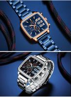 Reloj cronógrafo para hombre, luminoso, resistente al agua, reloj de cuarzo, correa de acero inoxidable, reloj de pulsera multifuncional para negocios - details 12