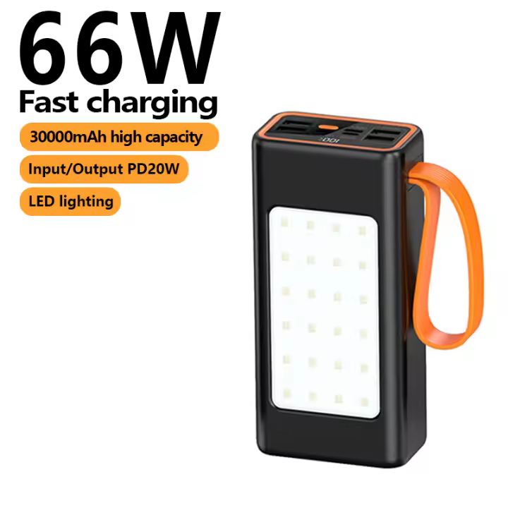 PowerBank (batería externa) 30000mAh ~ 160000mAh 66W + PD20W carga rápida + tipo C * 1 + USB * 4 + iluminación LED - 1
