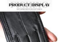 Guantes de piel de oveja para mujer, manoplas cortas de terciopelo fino para pantalla táctil, de cuero, de buena calidad, para invierno, 2226 - details 200