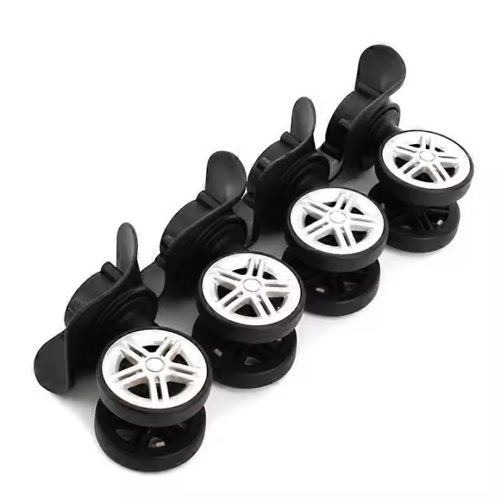 Ruedas de Reemplazo Universales para Maleta 4 Piezas Ruedas Giratorias Negras - 1