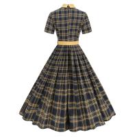 2025 nuevas mujeres Vintage a cuadros Retro Rockabilly cola fiesta de té 1950s 60s Swing vestido Otoño Invierno vestidos de manga corta - details 4
