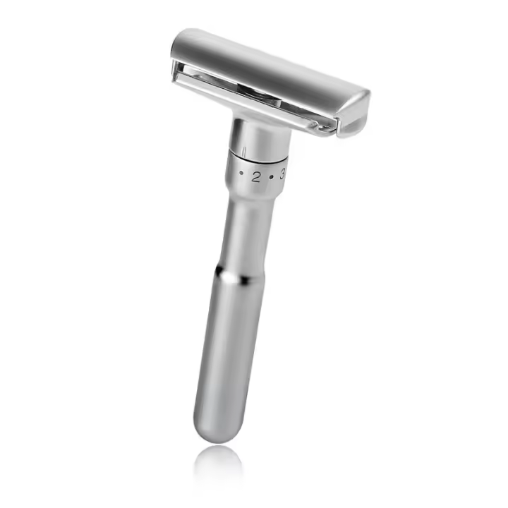Nueva afeitadora de seguridad ajustable para hombres Afeitadora plegable de doble hoja - 1