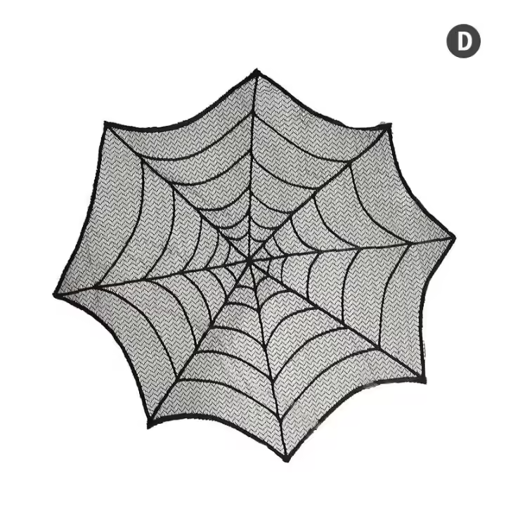 Manteles de araña Ence, pañuelos negros con calaveras, adornos para eventos y fiestas para Halloween - 1
