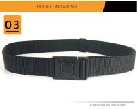 Cinturón táctico de liberación rápida para hombre y mujer, cinturón militar para exteriores, accesorios deportivos de nailon suave real, cinturón negro, nuevo - details 3