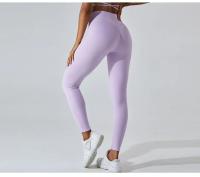 Pantalones deportivos de yoga para mujeres Cintura alta Entrenamiento rápido Control de barriga Elevación de glúteos Material de nylon Temporada primavera/verano - details 8