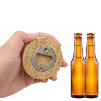 Abridor de cerveza de madera duradero, forma redonda, tapa de cerveza de bambú, abridores de botellas para el hogar, cocina y Bar - details 3