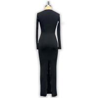 Vestido de Moda Otoño 2025 Nuevo Estilo para Mujer con Mangas Largas, Cuello en V y Abertura Curva en la Espalda. - details 7