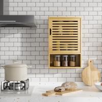 Armario de Baño de Bambú Estante Colgante de 60cm Organizador de Almacenamiento con Diseño Ajustable Ahorro de Espacio en Baño - details 9